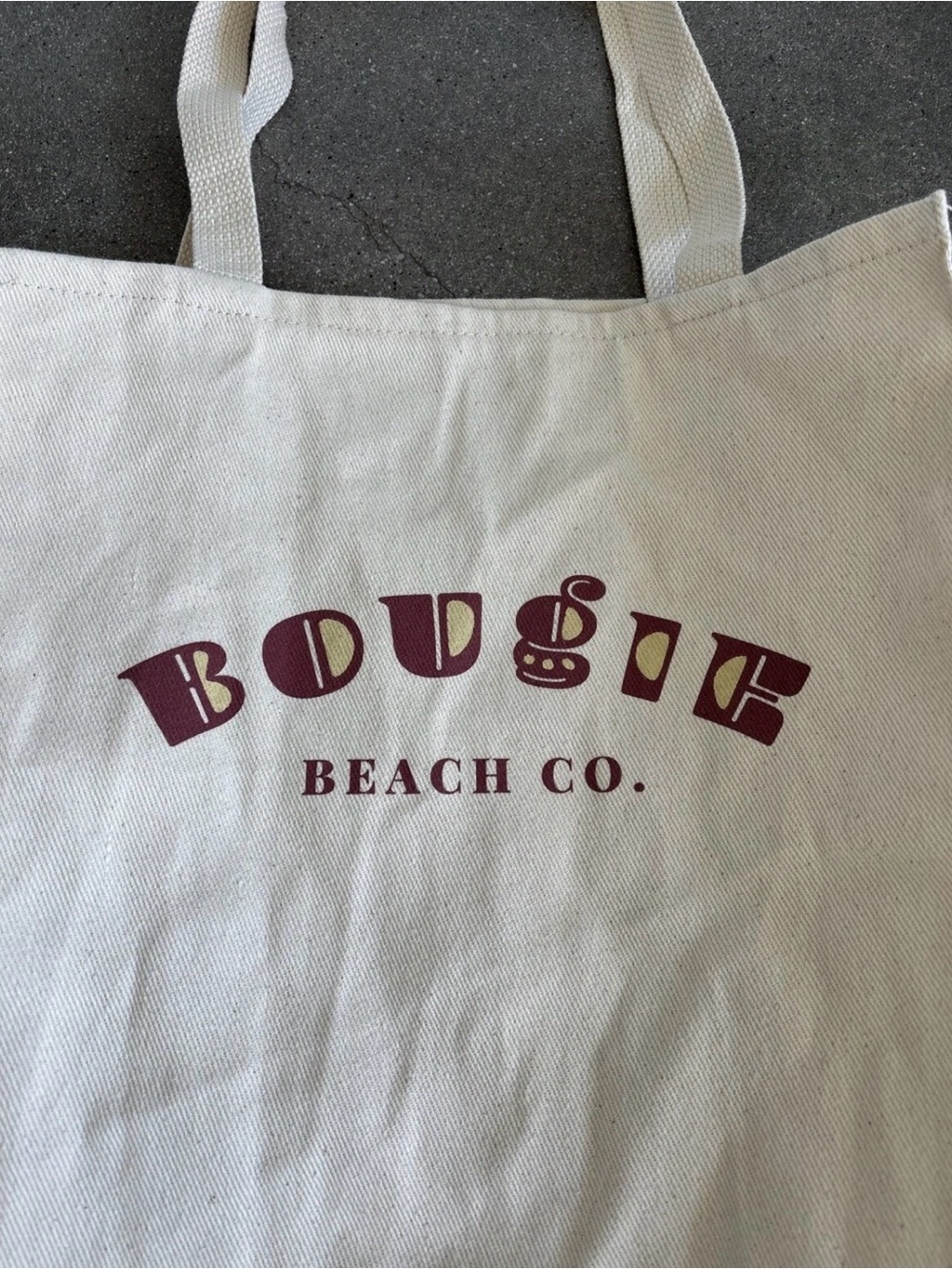 Port Authority Cream Canvas Tote with Navy Logo